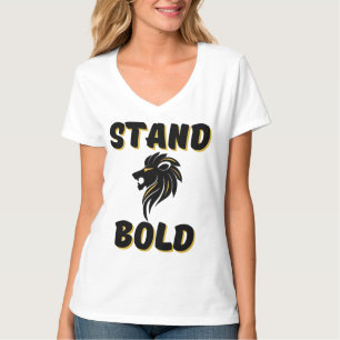 Rechtschaffene Haltung kühl als Löwen Frauen V-Nec T-Shirt