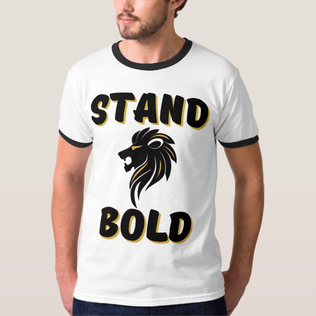 Rechtschaffene Haltung kühl als Löwen Männer Ringe T-Shirt (Vorderseite)