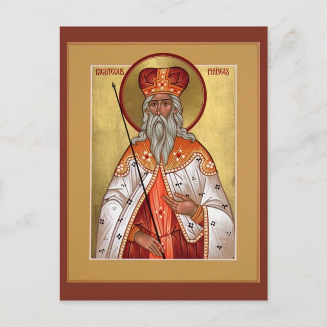 Rechtschaffene Phineas-Gebetskarte Postkarte (Vorderseite)
