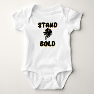 Rechtschaffene stehen kühl wie Löwen Baby Strampler