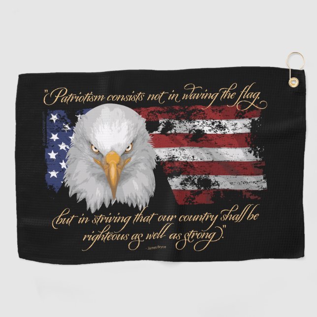 Rechtschaffener Patriotismus Golfhandtuch (Horizontal)