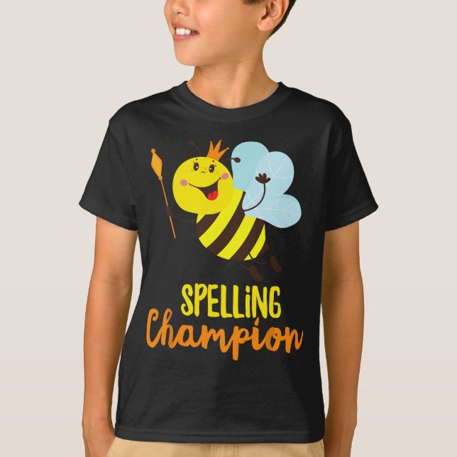 Rechtschreibsieger Niedliche Biene Gewinner der Re T-Shirt (Vorderseite)