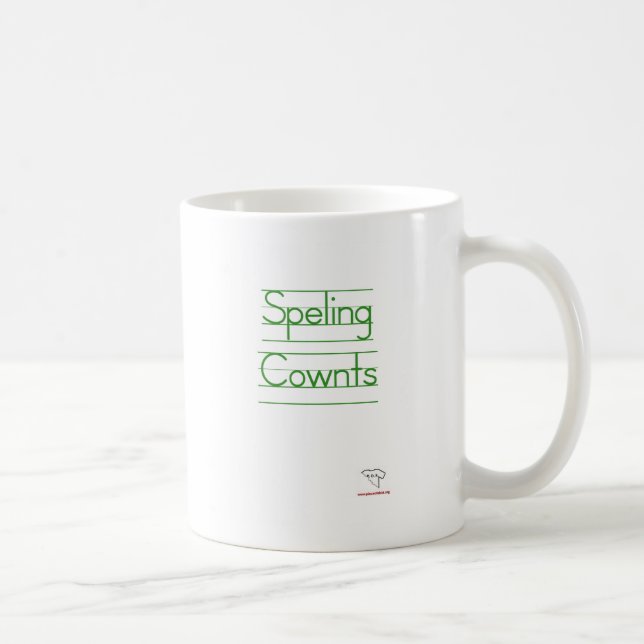 Rechtschreibung der Zählungs-Tasse Kaffeetasse (Rechts)