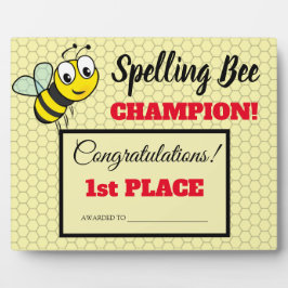 Rechtschreibwettbewerb Bee Award Champion School Fotoplatte