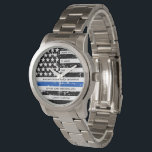 Rechtsdurchsetzung - THIN-Blue-Line-Polizeieinzieh Armbanduhr<br><div class="desc">Feiern Sie mit dieser Thin Blue Line Police Retirement Watch - American Flag Design in Police Flag Farben, gestresstes Design und freuen Sie sich auf einen hervorragenden Polizeibeamten. Perfekt für Polizeigeschenke, Polizeigattel und Dienstauszeichnungen . Personalisieren Sie diese Polizeiuhr mit Name und Abzeichen # , Jahre des Dienstes und Service Jahre,...</div>