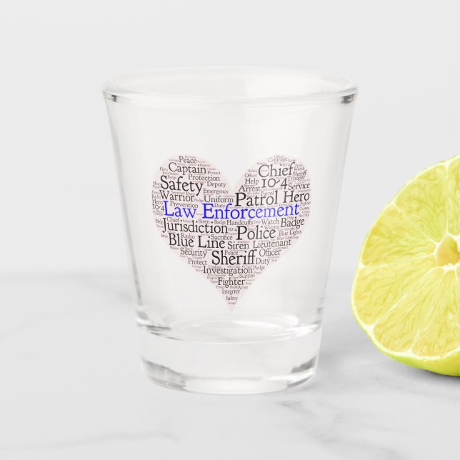 Rechtsdurchsetzung Word Cloud Shot Glass Schnapsglas (Vorderseite)