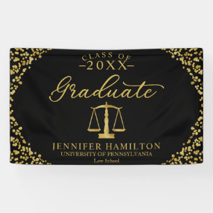 Rechtsfakultät Abschluss Schwarzes Gold Diplomieru Banner