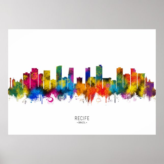 Recife Brasilien Skyline Poster (Vorne)