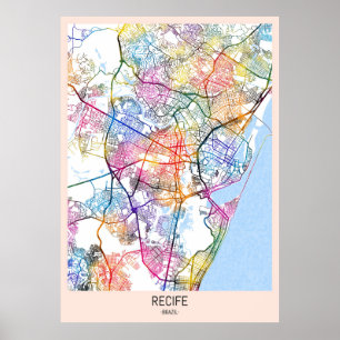 Recife Brazil City Map Poster