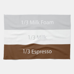 Recipe cappuccino Kaffee Textentwurf Geschirrtuch