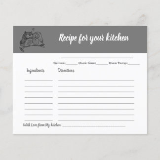 Recipe Card Brautparty Owls Liebe Flyer
