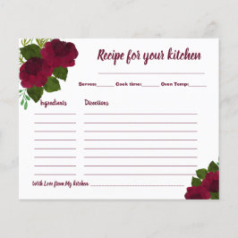 Recipe Card Brautparty Rote Blume Flyer