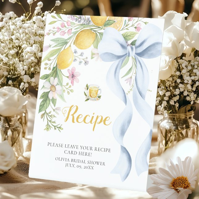 Recipe Cards Bridal Shower | Main Squeeze Lemon  Sockelschild (Von Creator hochgeladen)