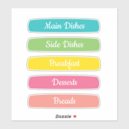 Recipe Dividers Personalized Aufkleber