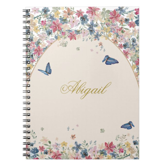 Recipe Field Blume Butterfly Elegante Notizblock (Vorderseite)