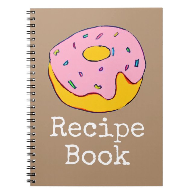 Recipe food rosa dounut food art notizblock (Vorderseite)