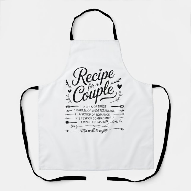 Recipe for a Couple Kitchen Love, Trust & Romance  Schürze (Vorderseite)