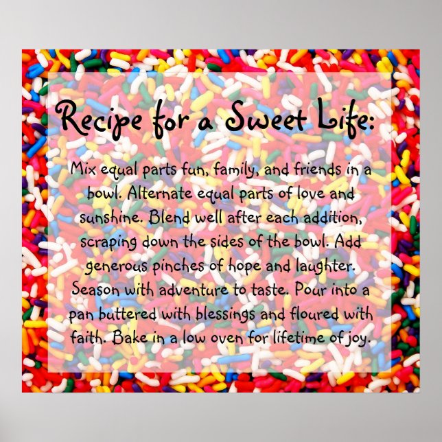 Recipe for a Sweet Life Poster (Vorne)