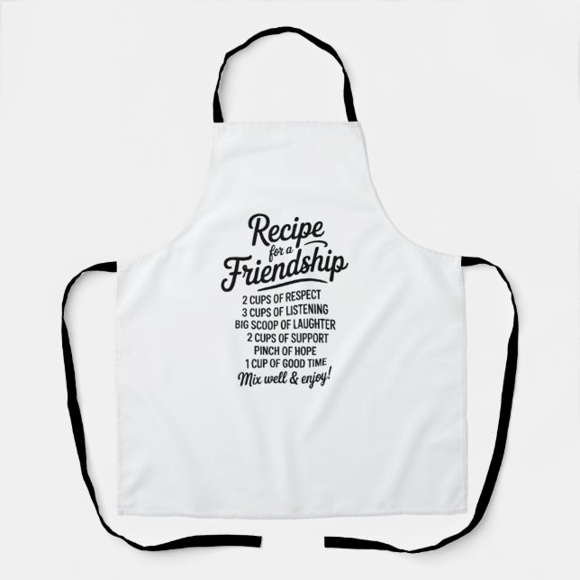 Recipe for Friendship Kitchen Respect, Laughter Schürze (Vorderseite)