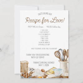 Recipe for Love Bridal Shower Favor Cards Einladung