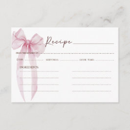 Recipe Pink Bow Brautparty Begleitkarte