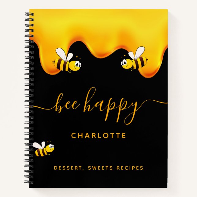 Recipe schwarze Bienen süßer Honig Notizbuch (Vorderseite)