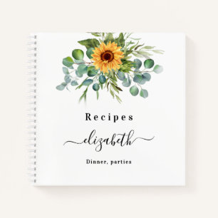 Recipes sunflower Eukalyptus Greenscript Name Notizbuch