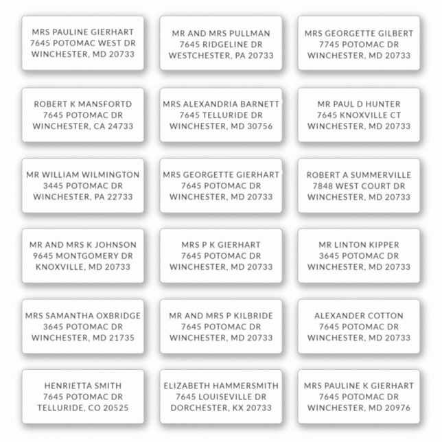 Recipient Name 18 Shipping Address Labels (Vorderseite)