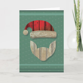 Recleted Barnwood Santa Feiertagskarte