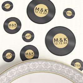 Recolor Retro Vinyl LP Rock'n'Roll Table Confetti Konfetti