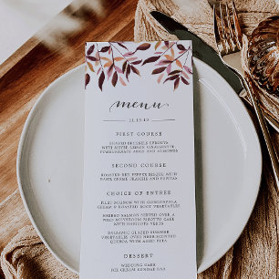 Récolte   Carte menu Foliage aquarelle