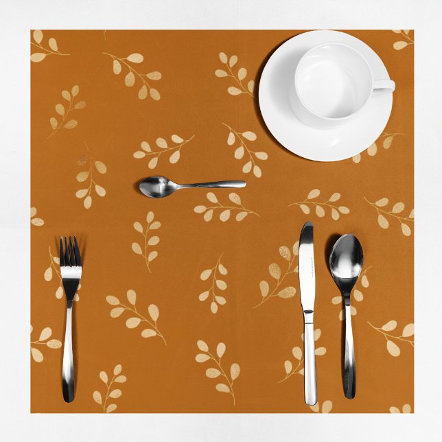 Récolte d'automne Brown nappe florale (Elegant single sprig autumn floral pattern.)