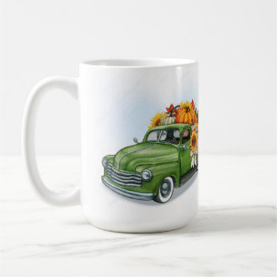 Récolte d'automne dans un camion vert Latte Mug