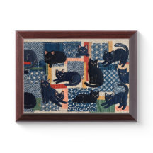 Chats noirs japonais mignons en patchwork