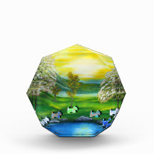 Paysage de Vénus vert avec Écosse Pins