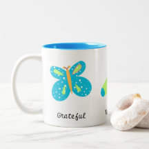 Reconnaissant Je Remercie J'Ai Béni - Mug Vert Ble
