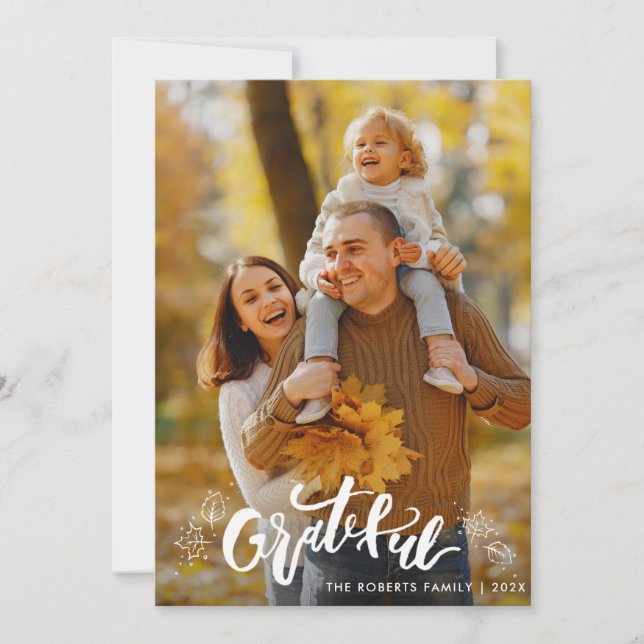 RECONNU | carte bon thanksgiving en lettres blanch (Devant)