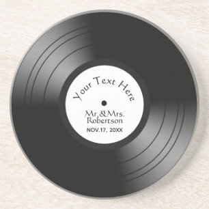 Record Album Names Date Wedding / Anniversary Getränkeuntersetzer