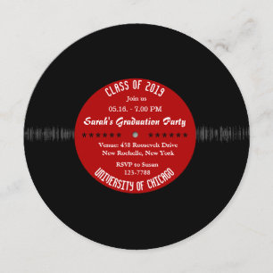 Record de vinyle rétro Invitation de diplômes chi