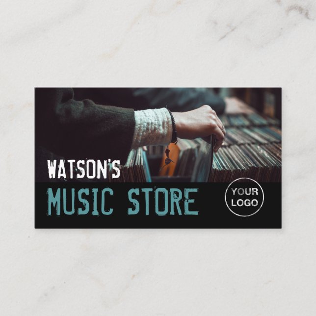Record Select, Music Store Business Card Visitenkarte (Vorderseite)