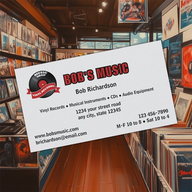Record Shop Music Store Visitenkarte (Von Creator hochgeladen)