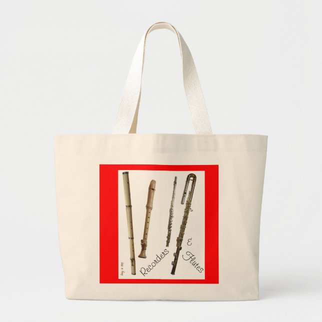 Recorder & Flutes - Tote Bag (kundenspezifisch) Jumbo Stoffbeutel (Vorne)