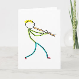 Recorder Playing Stickman Karte