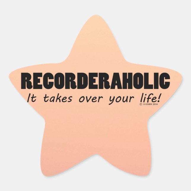 Recorderaholic Life Star Aufkleber (Vorderseite)