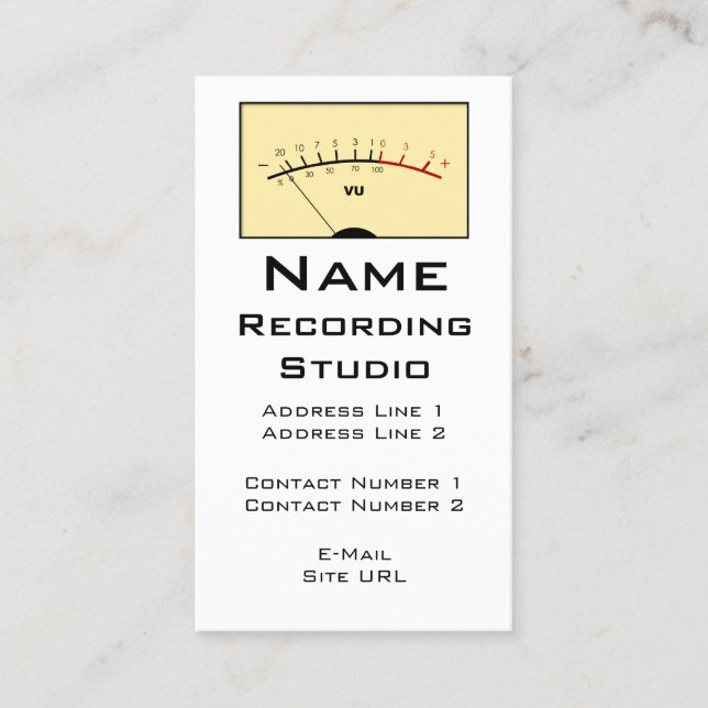 Recording Studio Business Card - Transparente kg Visitenkarte (Vorderseite)