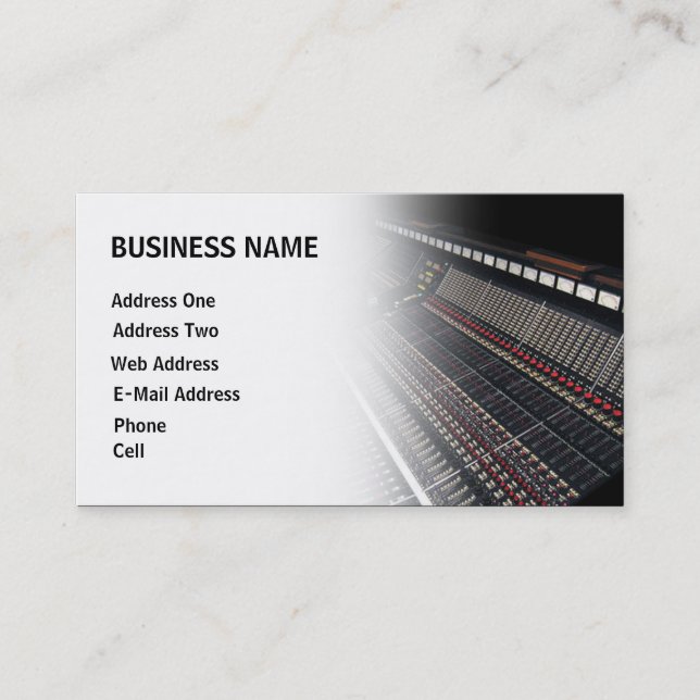 Recording Studio - Music Business Card Visitenkarte (Vorderseite)