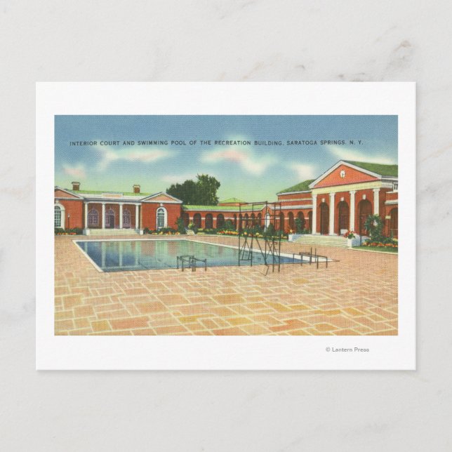 Recreation Bldg Räume Hof und Pool View Postkarte (Vorderseite)