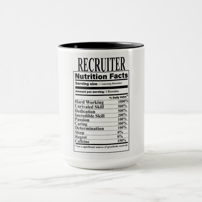 Recruiter Nutrition Fakten Tasse (Zentrum)