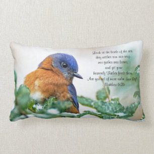 Rectangle 6h26 lombaire de Matthew de coussin d'oiseau bleu
