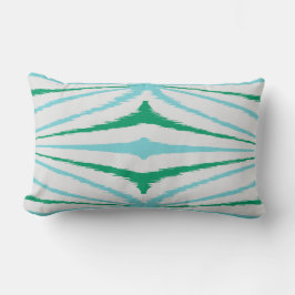 Rectangle Abstrait chic rayures vert turquoise coussin ikat